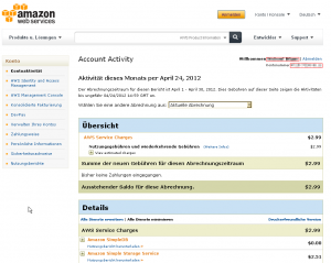 amazon s3 kontoübersicht
